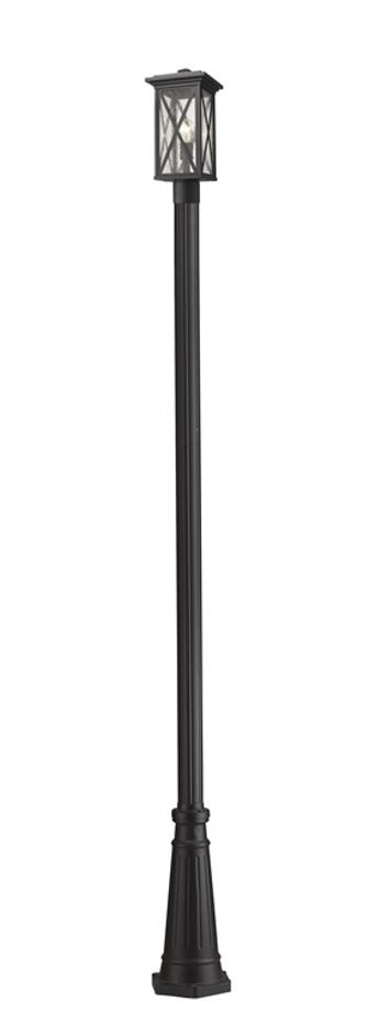 Brookside 1 Light Outdoor Post Mounted Fixture in Black Finish by Z-Lite