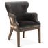 Elizabeth Gray Velvet Armchair with Exposed Frame and Solid Wood Legs by Home Trends & Design