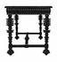 Portuguese Small Desk in Hand-Rubbed Black Mahogany with Brass Pulls by Noir Furniture