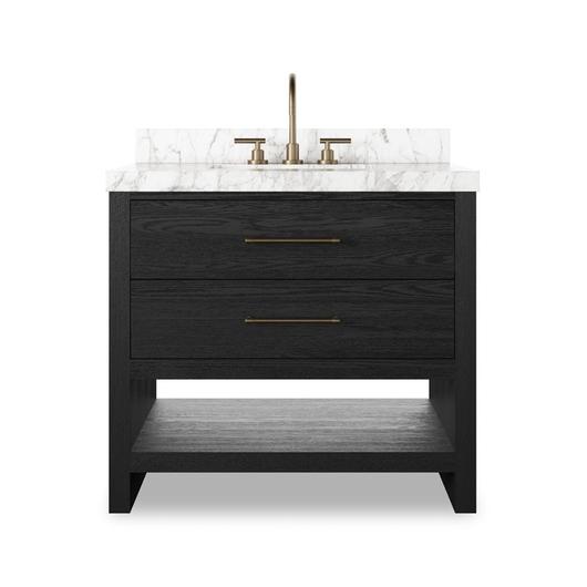 Anthem Single Vanity - Black Wash Oak Veneer by Four Hands