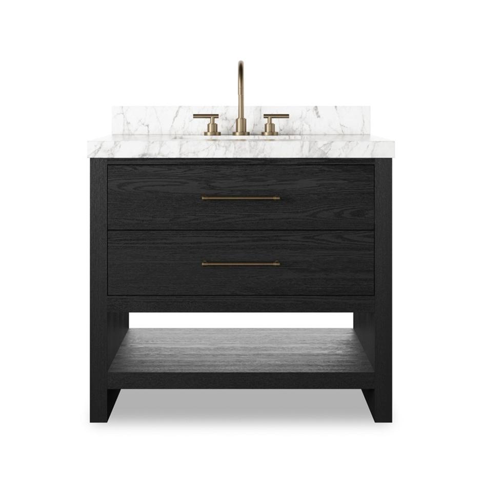 Anthem Single Vanity - Black Wash Oak Veneer by Four Hands