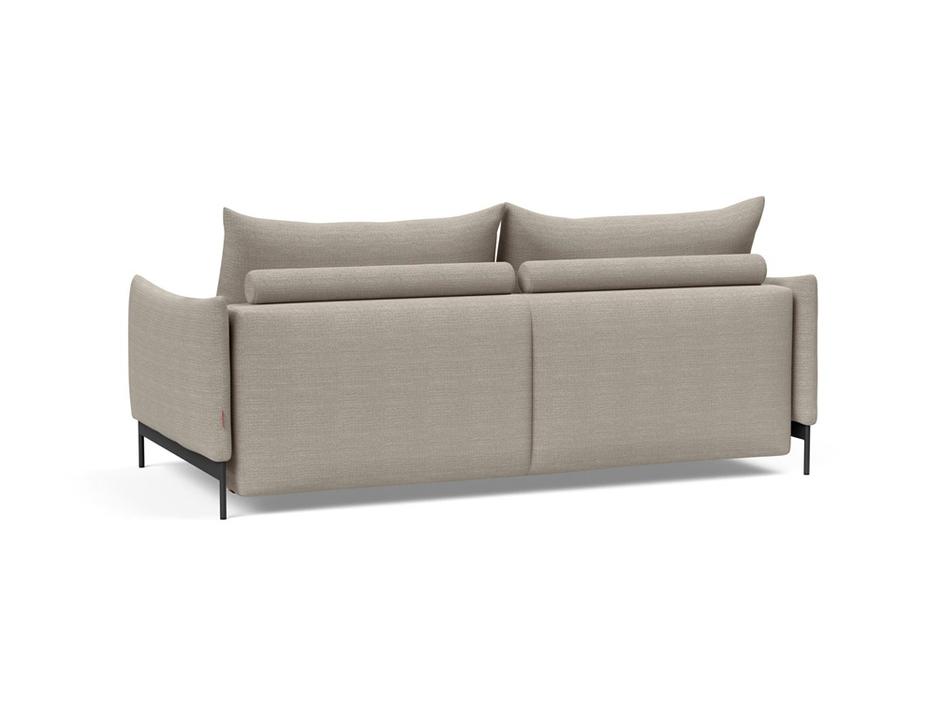 MALLOY SOFABED in KENYA GRAVEL FABRIC WITH Black Metal LEGS 579 by INNOVATION USA