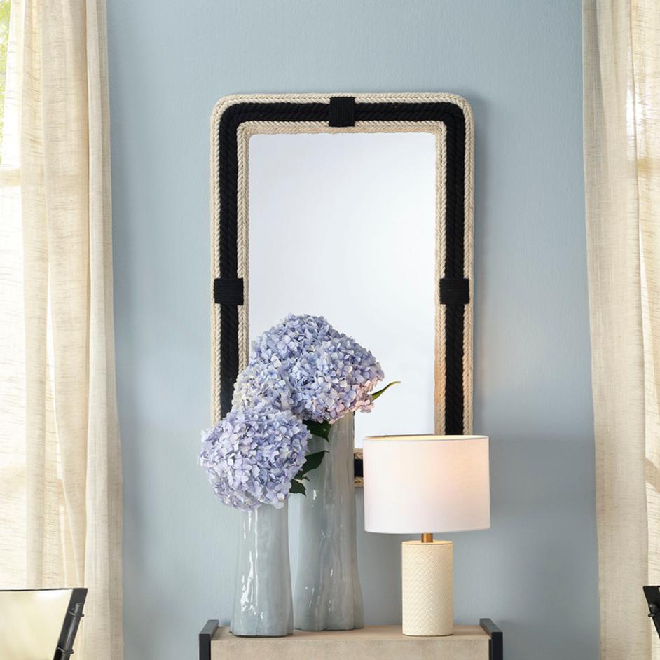  Contrast Jute Rectangle Mirror by Jamie Young