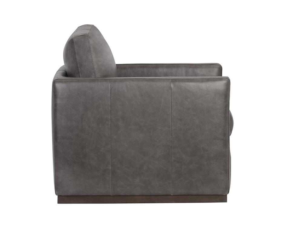Portman Swivel Lounge Chair - Marseille Concrete Leather by Sunpan