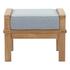 Quay Outdoor Patio Teak Ottoman In Natural Gray by Modway Furniture