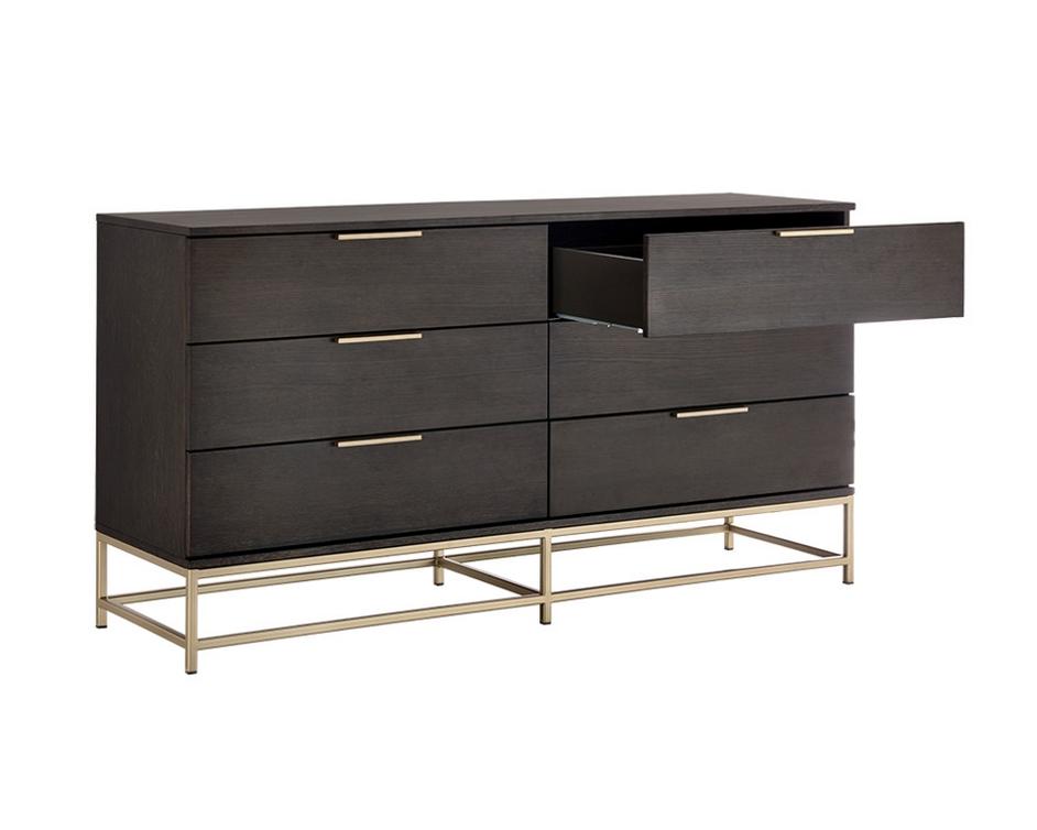 Rebel Dresser - Gold - Charcoal Grey by Sunpan
