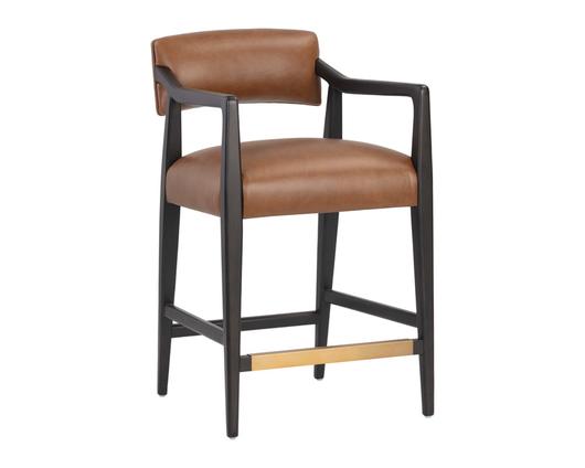 KEAGAN COUNTER STOOL - SHALIMAR TOBACCO LEATHER by Sunpan