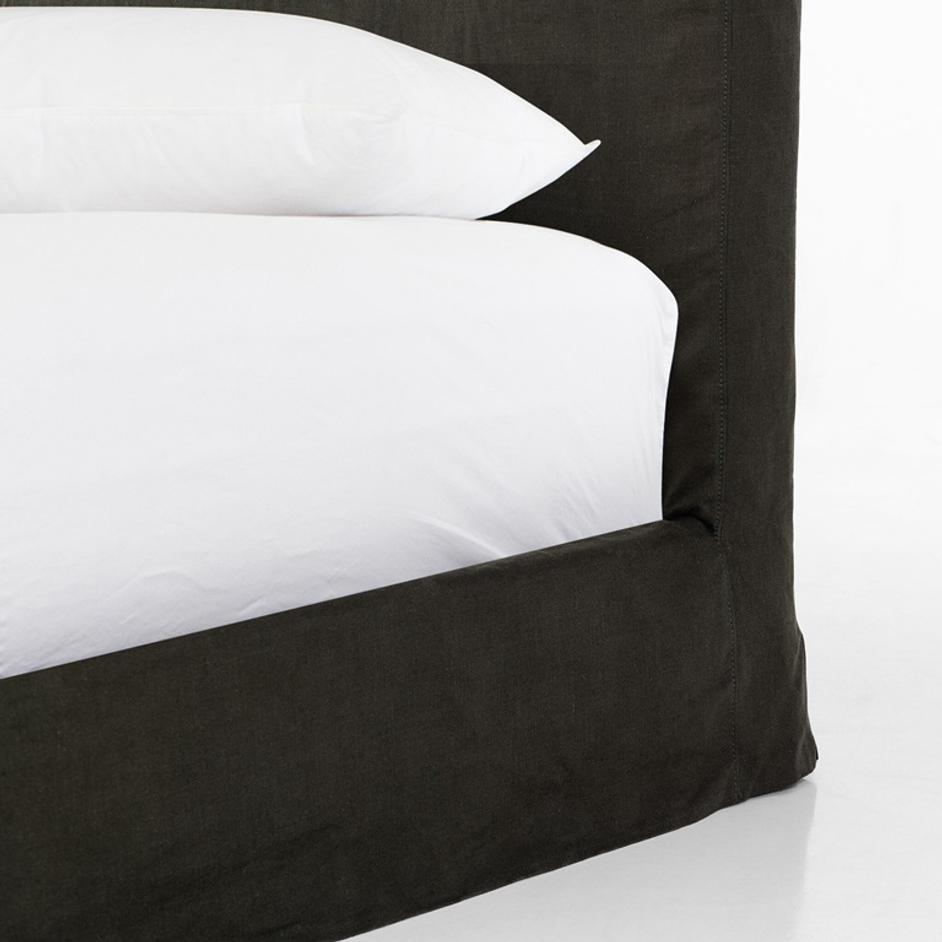 Daphne Slipcover Queen Bed - Brussels Pine by Four Hands