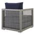 Harman Rattan Outdoor Patio Armchair In Gray Navy by Modway Furniture