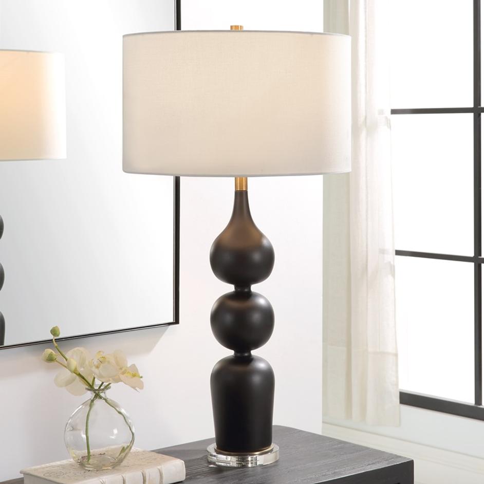 Caviar Black Table Lamp by Uttermost