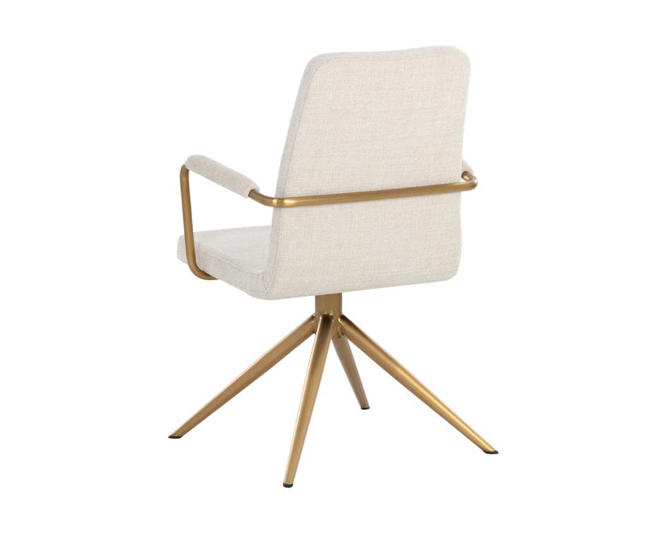 HILDA SWIVEL DINING ARMCHAIR - CHACHA CREAM by Sunpan
