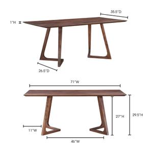 GODENZA DINING TABLE RECTANGULAR WALNUT by Moes Home