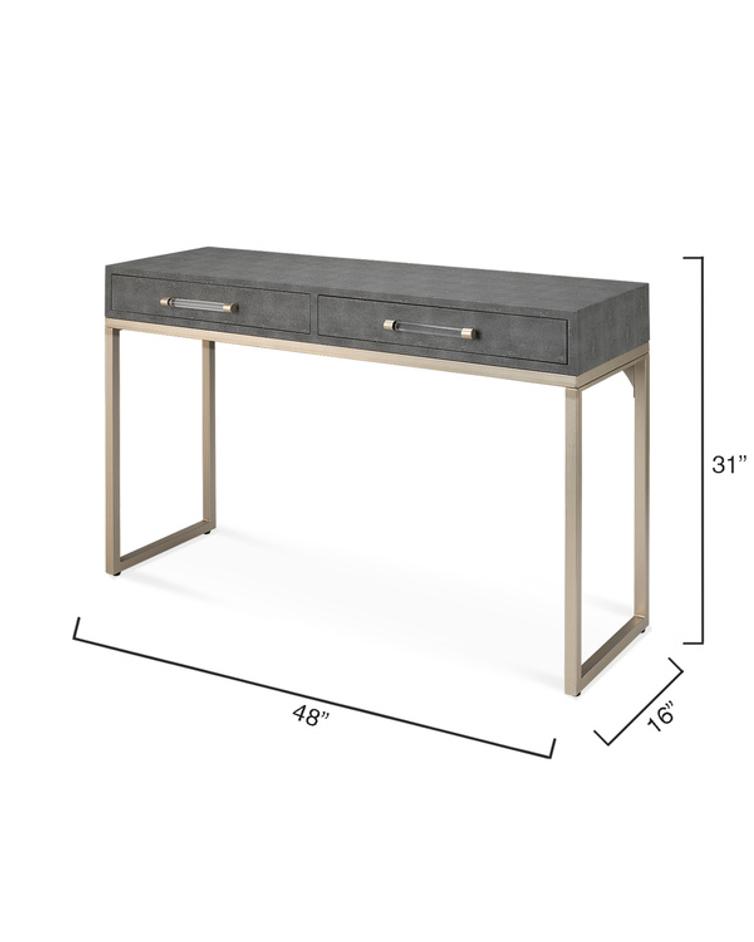 Kain Faux Shagreen Console, Grey by Jamie Young