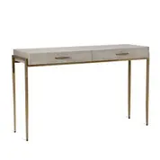 Morand Console Desk in Gold Leaf and Truffled Taupe by interlude