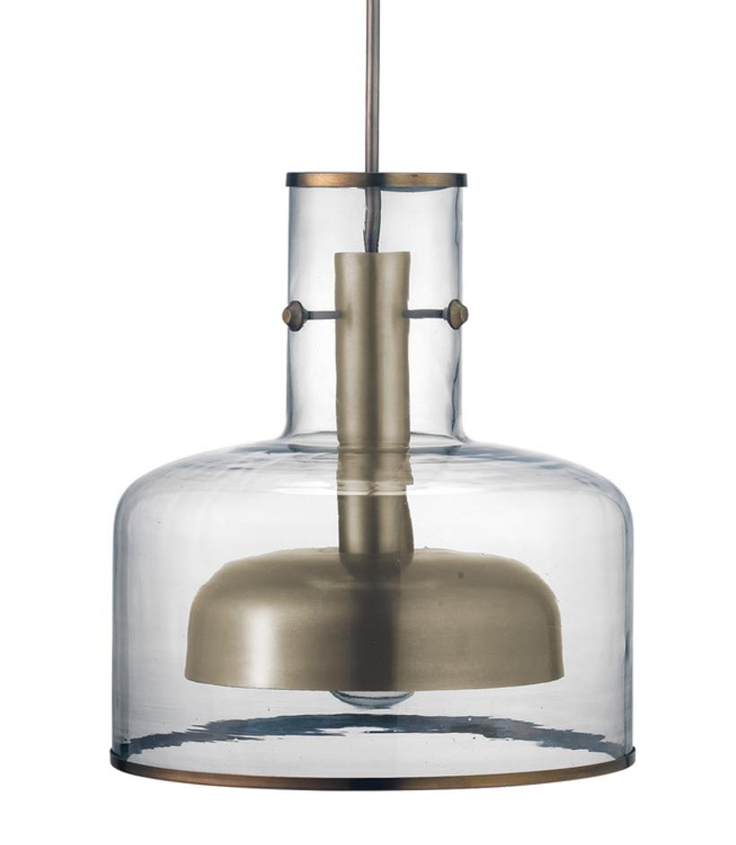 Clyde Glass 1-Light Metal and Glass Pendant by Jamie Young