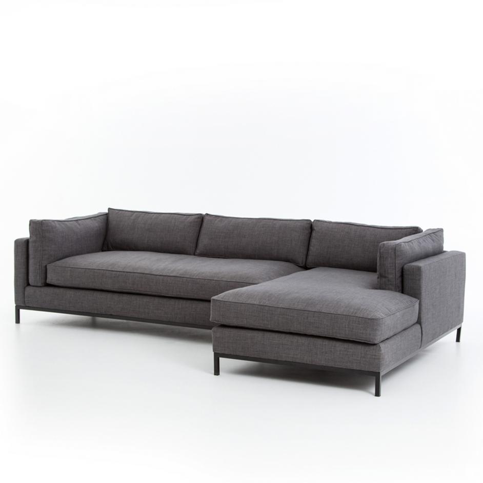 GRAMMERCY 2-PIECE CHAISE SECTIONAL- BENNETT CHARCOAL by FOUR HANDS