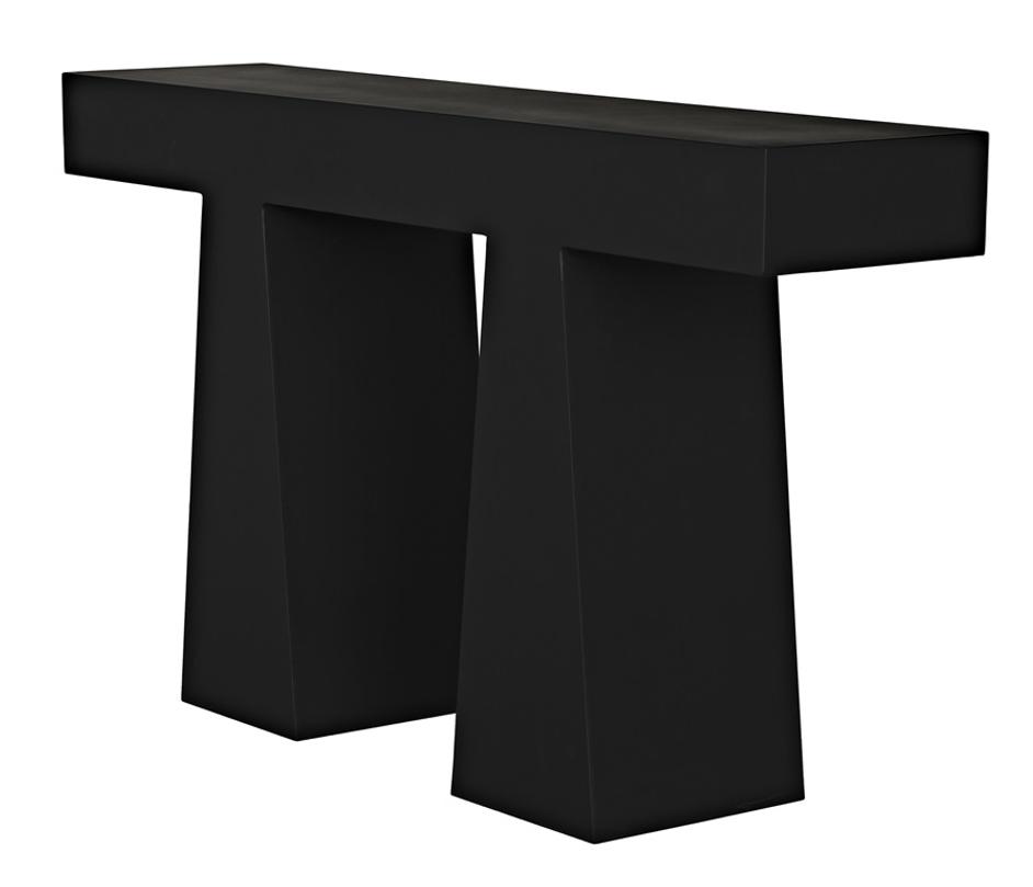 Wendell Industrial Steel Console in Matte Black by Noir Furniture
