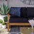 Quay Outdoor Patio Teak Sofa In Natural Navy by Modway Furniture