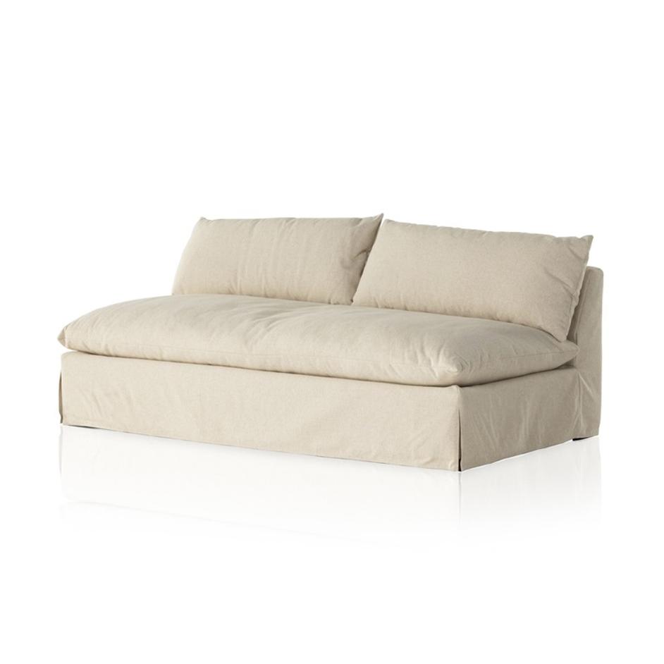 Grant Slipcover Sectional In Antwerp Natural And Espresso by Four Hands