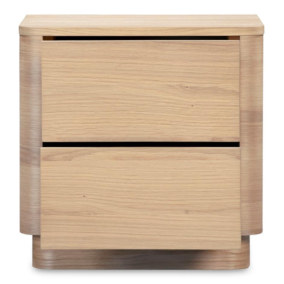 Round Off Tall Nightstand Natural Oak by Moes Home