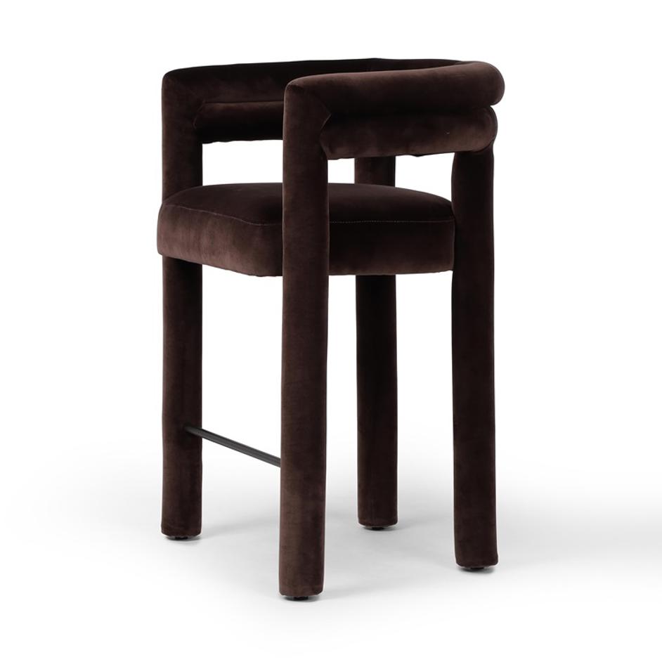 Tacova Counter Stool In Surrey Cocoa by FOUR HANDS