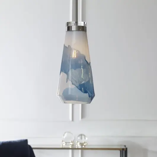 Windswept Blue & White 1 Light Mini Pendant by Uttermost