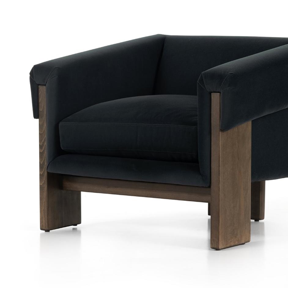 Cairo Chair In Modern Velvet Smoke by FOUR HANDS