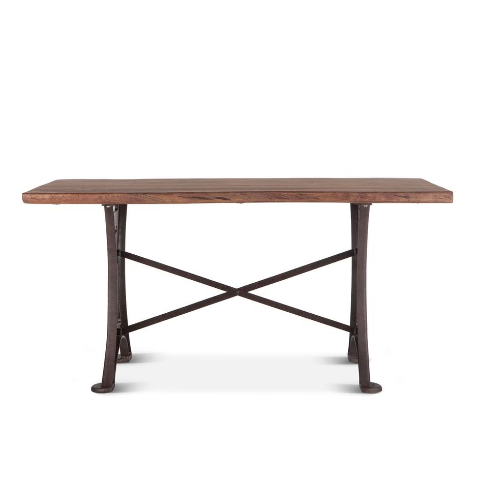Organic Forge 72-Inch Live Edge Gathering Table with Antique Zinc Base by Home Trends & Design