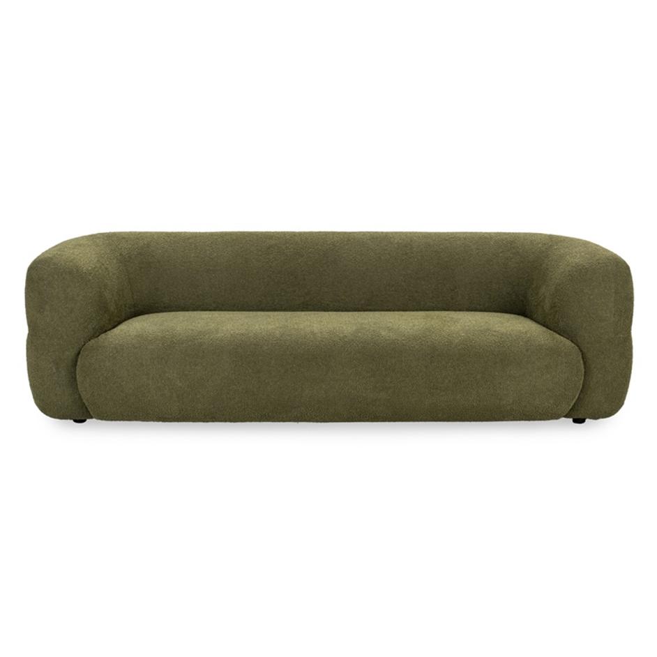 Faris Upholstered Sofa Dark Olive by Classic Home