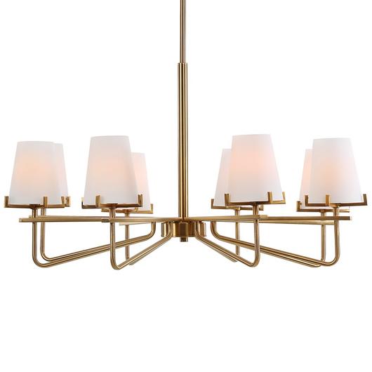 Lassen 8 Light Brass Chandelier by Uttermost