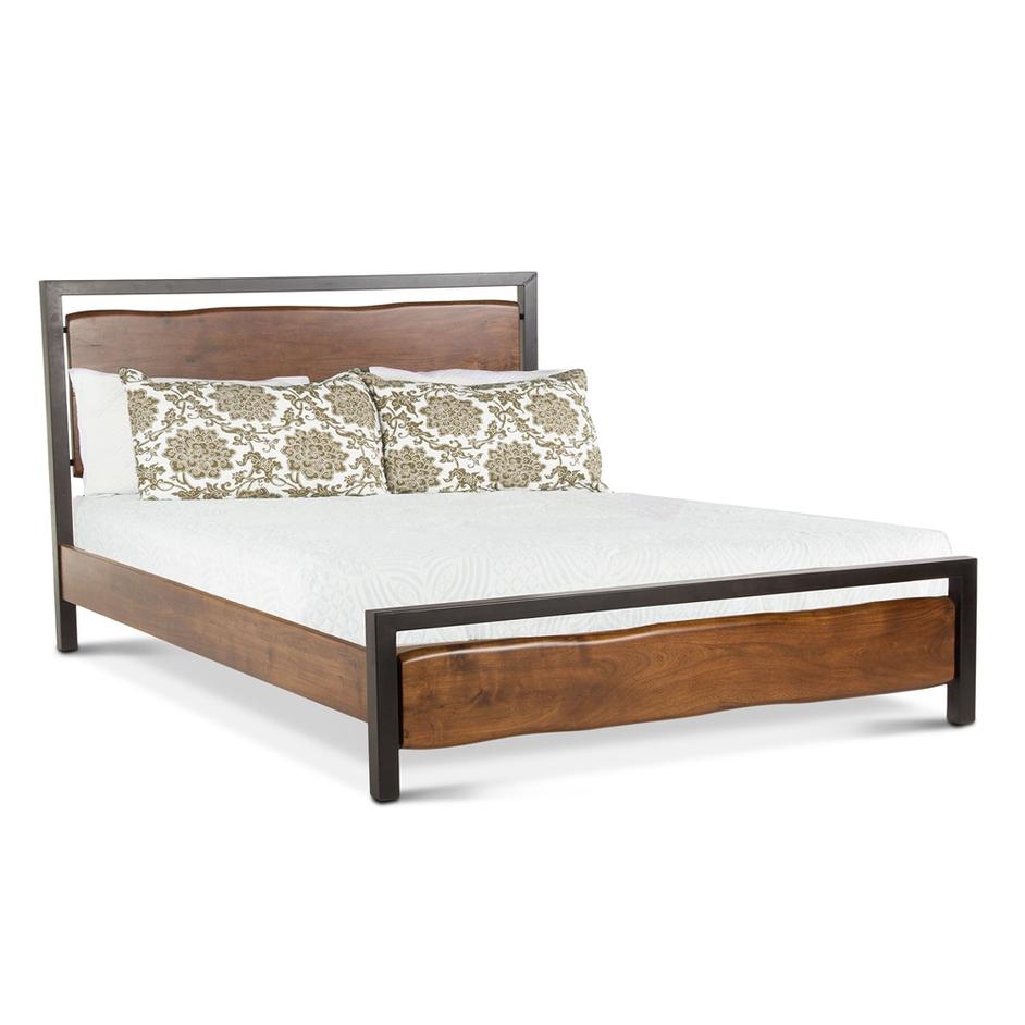 Aspen Acacia Wood King Bed in Walnut Finish by Home Trends & Design