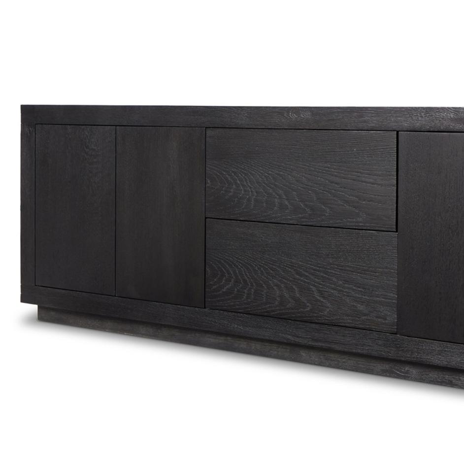 Warby Media Console In Worn Black Veneer by Four Hands