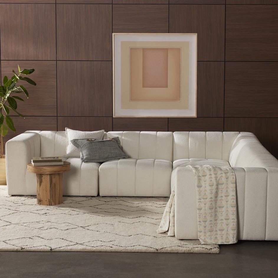 Langham Channeled 5-Piece Sectional - Fayette Cloud by Four Hands