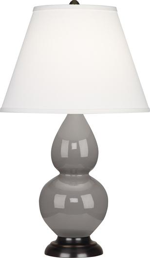 Smokey Taupe Small Double Gourd Accent Lamp by Robert Abbey