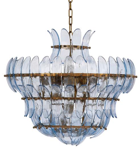 Arcade 10-Light Blown Glass Chandelier, Blue by Jamie Young