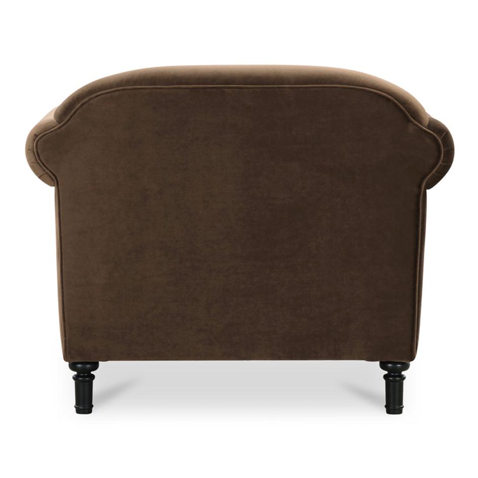 Harmony Accent Chair Dark Brown Faux Mohair by Moes Home
