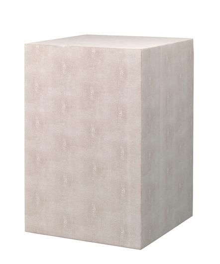 Structure Faux-Shagreen Square Side Table, Cream by Jamie Young