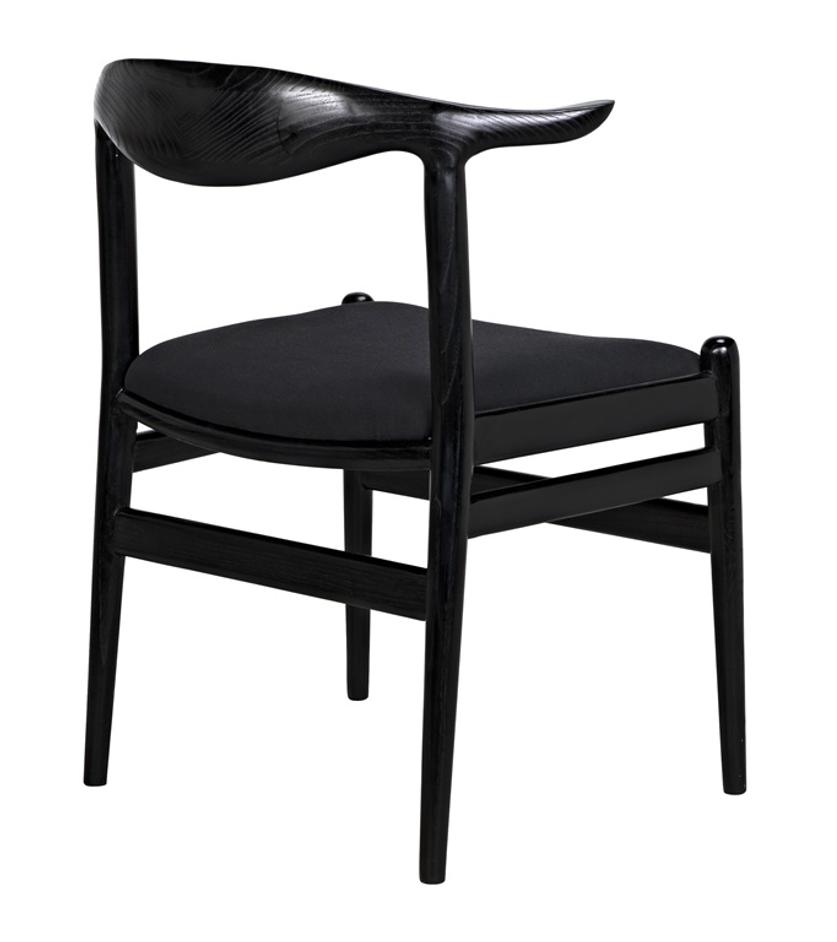 Boone Sungkai/Mindi Chair in Charcoal Black with Black Cotton Fabric by Noir Furniture