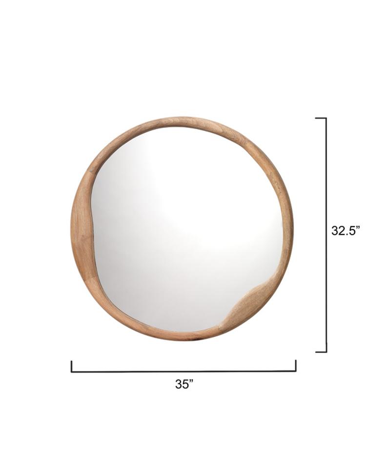Organic Mango Wood Round Wall Mirror by Jamie Young