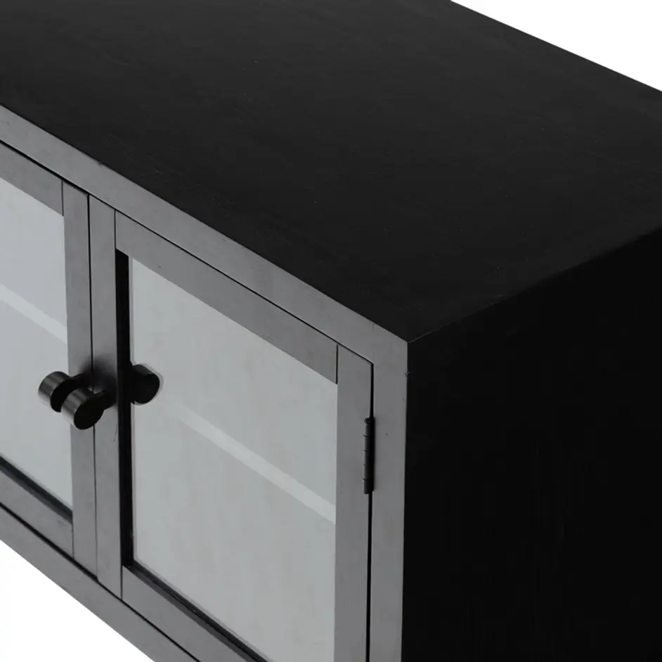 Laker Media Console In Black Oak by FOUR HANDS