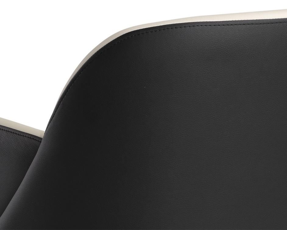 Hagan Dining Armchair - Dillon Cream / Dillon Black by Sunpan