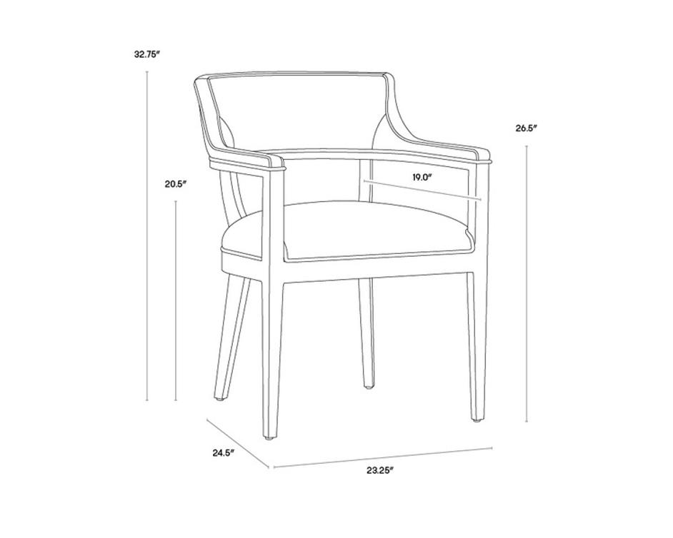 BRYLEA DINING ARMCHAIR - NATURAL - HEATHER IVORY TWEED by Sunpan