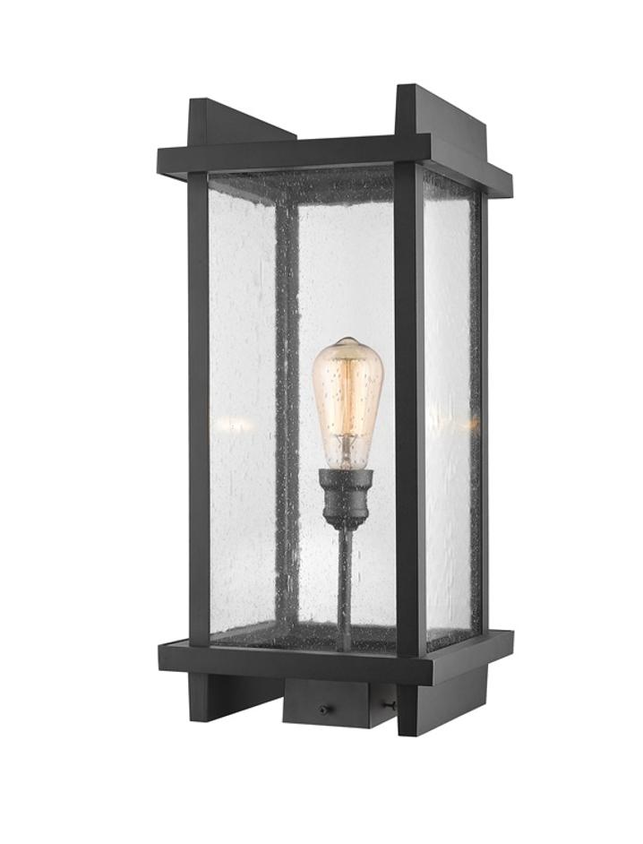 Fallow 1 Light Outdoor Post Mount Fixture in Black Finish by Z-Lite