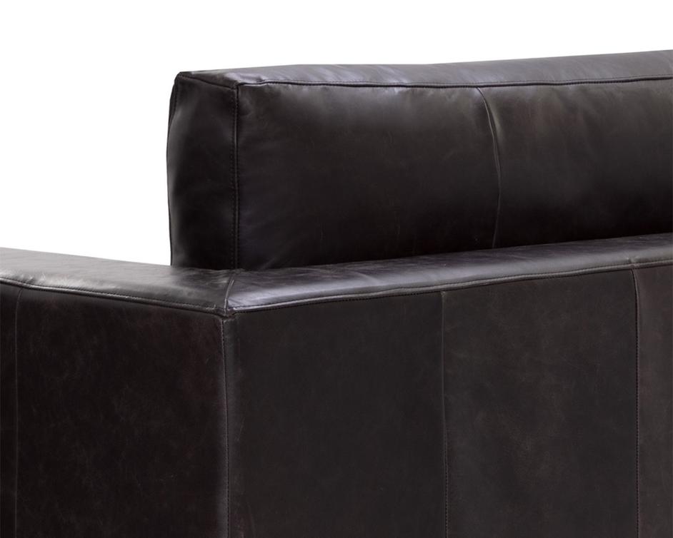 ANAKIN SOFA - LIGHT OAK - TUSCANY WARM BLACK LEATHER by Sunpan