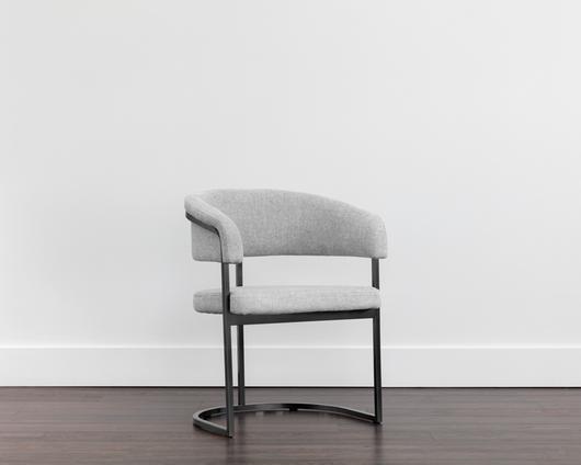 MARRIS DINING ARMCHAIR - GUNMETAL - BELFAST HEATHER GREY by Sunpan