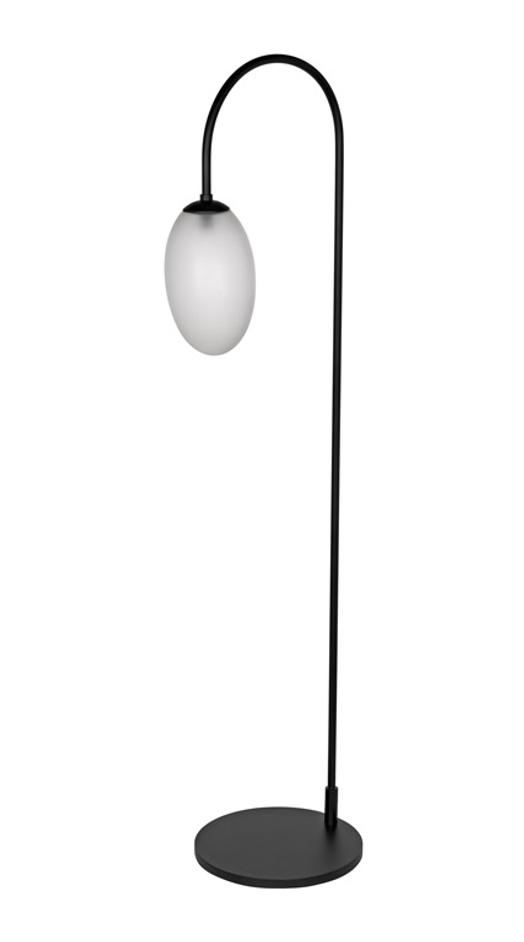 Swan Floor Lamp, Black Steel by Noir Furniture