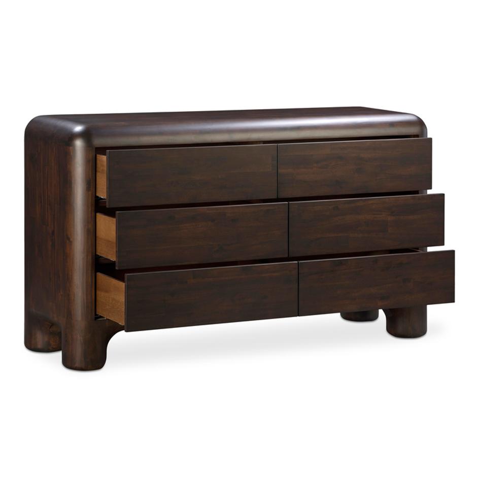 Rowan 6 Drawer Dresser Dark Brown by Moes Home