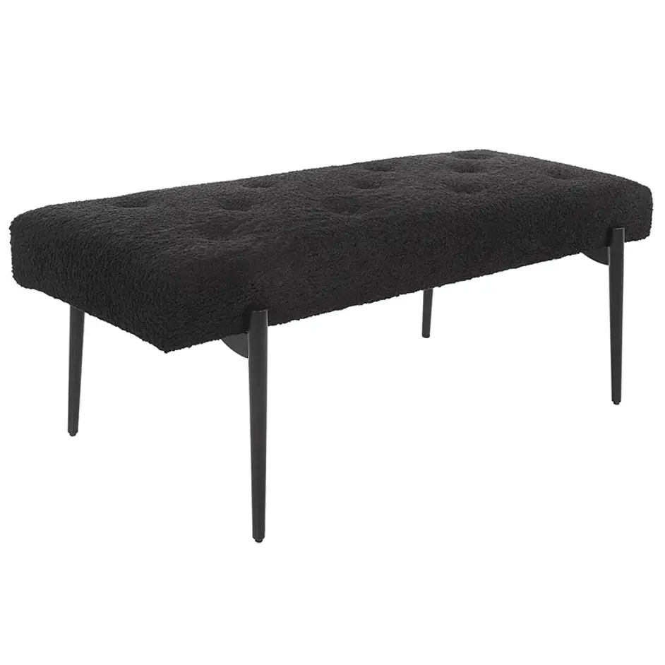 Olivier Modern Black Bench by Uttermost