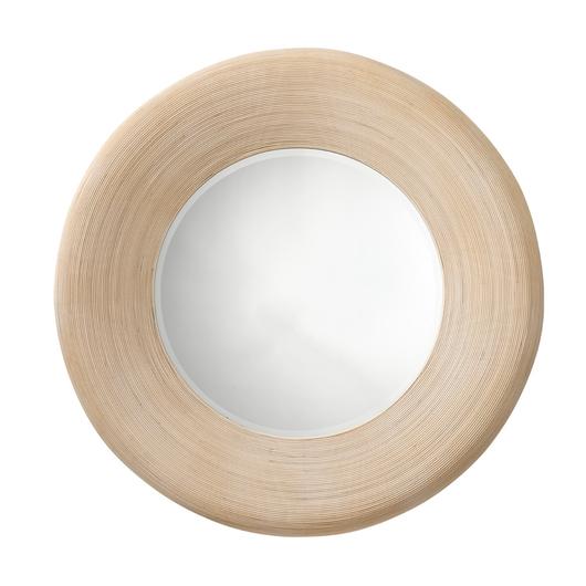 Paddock Bamboo Round Wall Mirror, Cream by Jamie Young