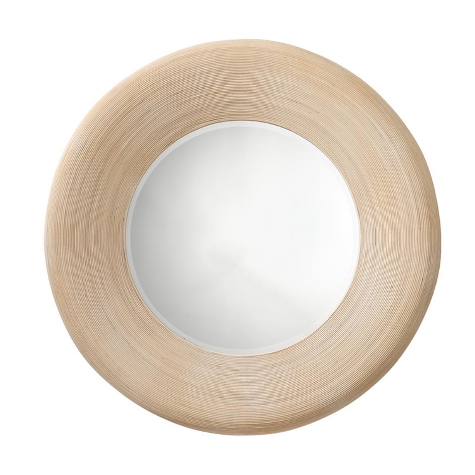 Paddock Bamboo Round Wall Mirror, Cream by Jamie Young